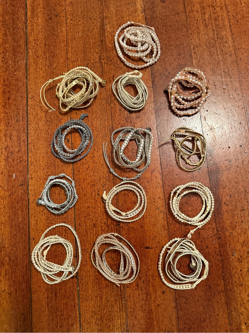 Victoria Emerson Mixed Metallic and Pearl-Tone Wrap Bracelet Lot